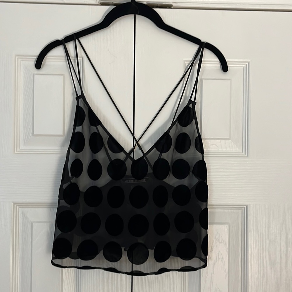 Victoria’s Secret Sheer Velvet Swiss Dot Tank Top